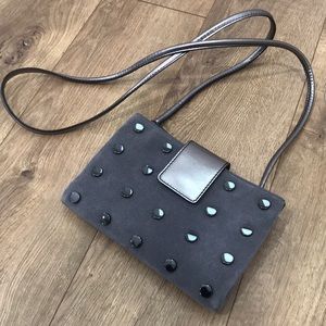 NWOT Fossil Grey leather crossbody